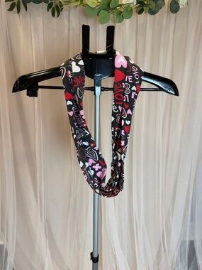 Valentine Hearts Infinity Scarf – Love Print Lightweight Loop Scarf